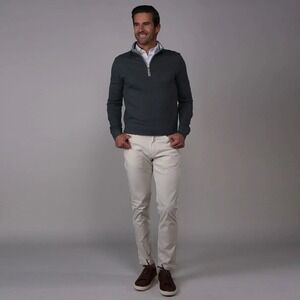 Collars & Co. NWOT Heather Cloud Cotton Quarter Zip Pullover - Size Large